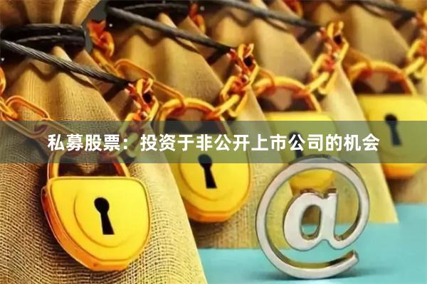 私募股票：投资于非公开上市公司的机会