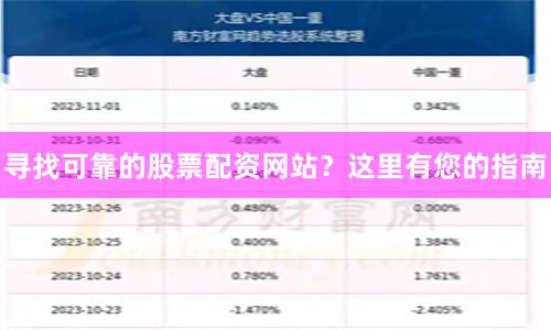 寻找可靠的股票配资网站？这里有您的指南