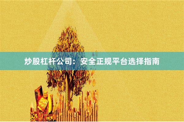 炒股杠杆公司：安全正规平台选择指南